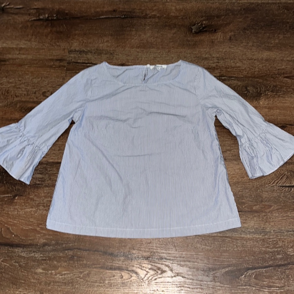 Madewell XS 3/4 bell sleeve, pinstriped top EUC